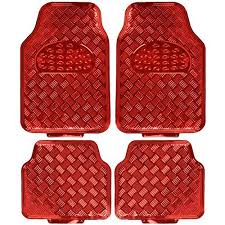 Universal Aluminium Look Floor Car Mat Set (Plastic)